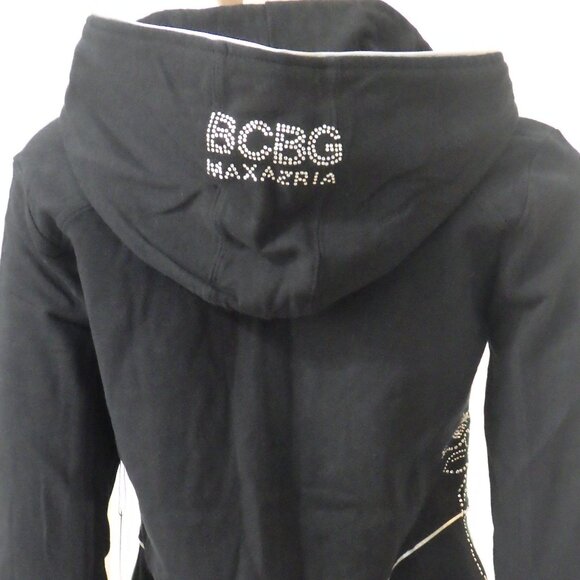 NWT BCBG sz SMALL MED LG XL 95% cotton TEAL BLK COLORBLOCK STUDDED 2PC TRACKSUIT - Picture 14 of 14